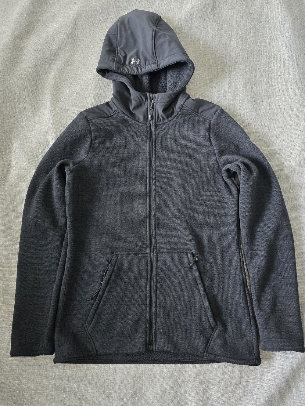 Under Armour Dark Gray Hooded Full-Zip Jacket Size Medium